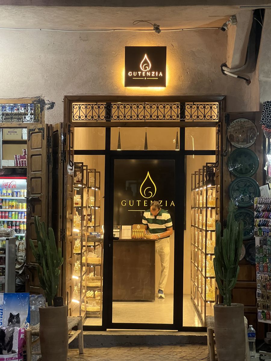 GUTENZIA perfumery shop front, 169 route Sidi Abdelaziz, Marrakech Medina